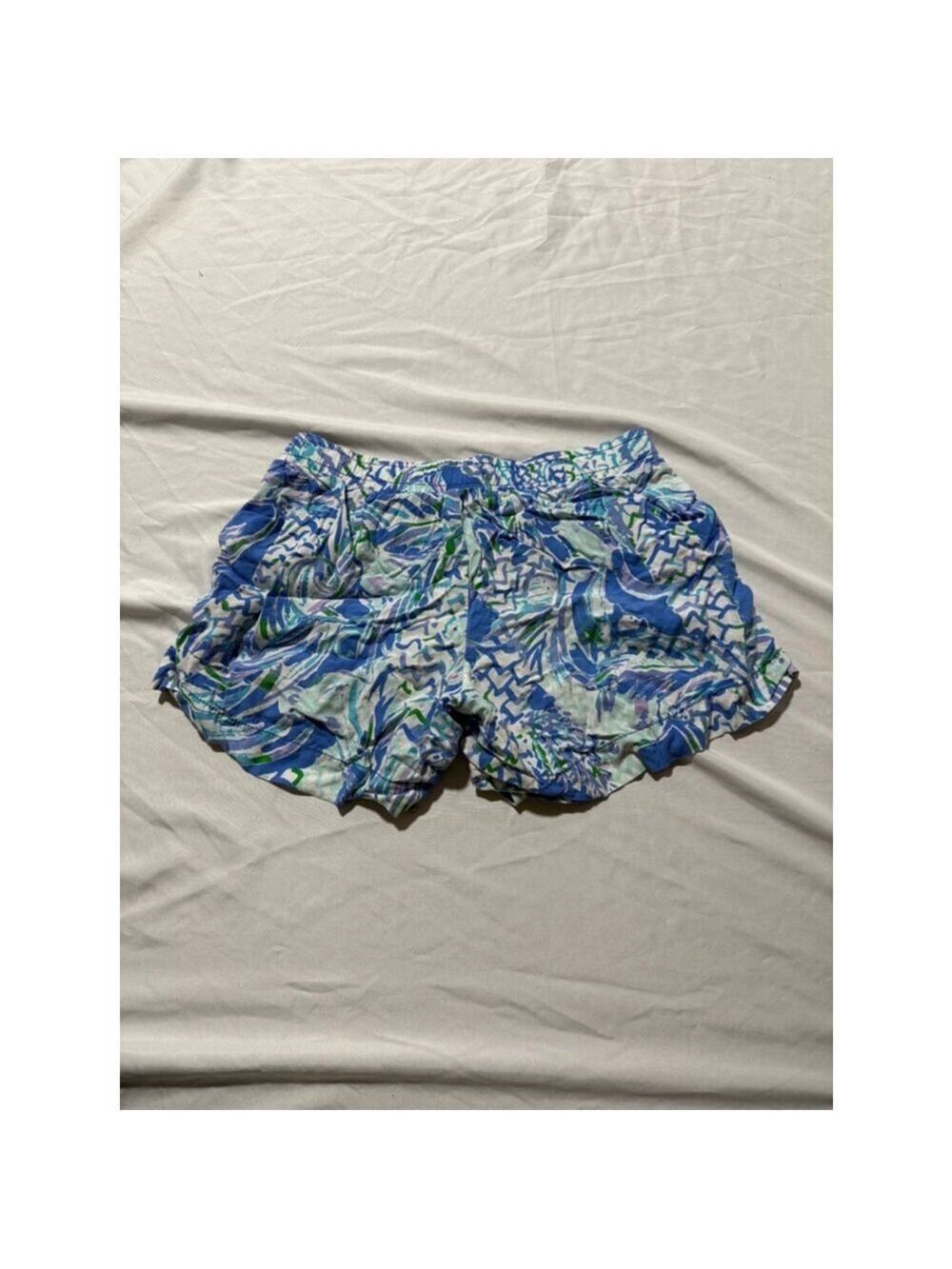 Women's Lilly Pulitzer Shorts XXS Blue Patterned - Picture 2 of 4